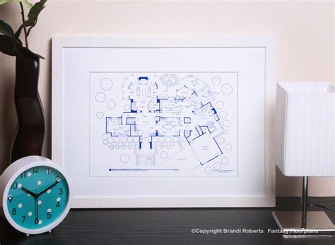 The Sopranos House Floor Plan Poster Expertly Hand-drawn Blueprint for Home of Carmela & Tony ...