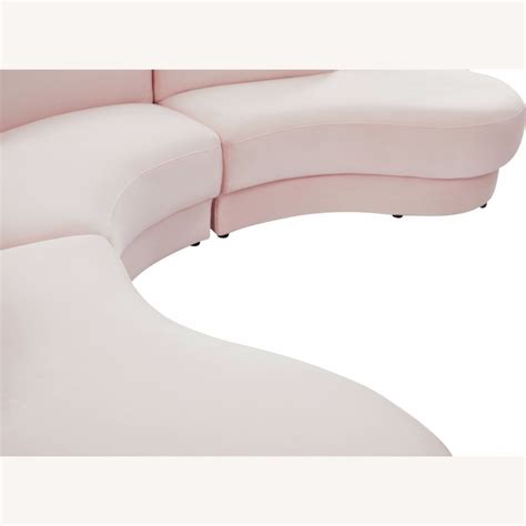 3-Piece Sectional In Pink Velvet Upholstery - AptDeco