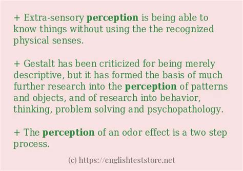 In sentence examples of "perception" - EnglishTestStore Blog