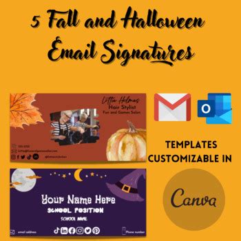 Free Email Signature Templates Fall and Halloween Themed| Editable