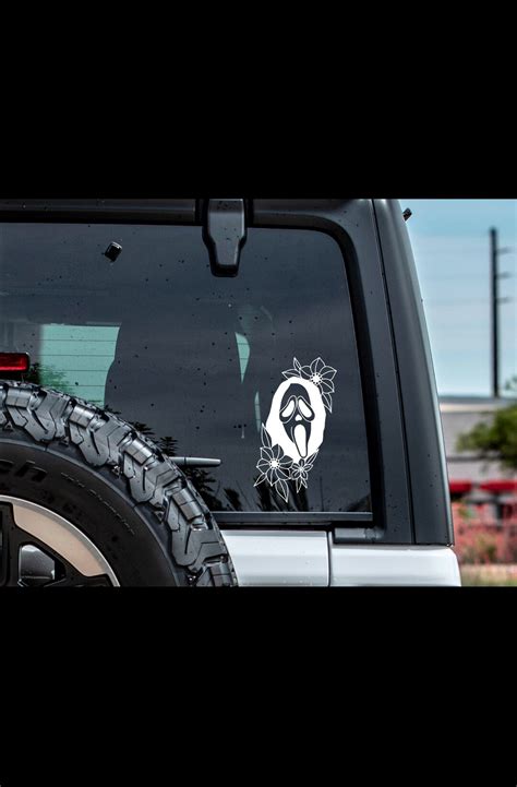 HORROR CAR DECAL Ghostface Car Decal Floral Car Decal - Etsy