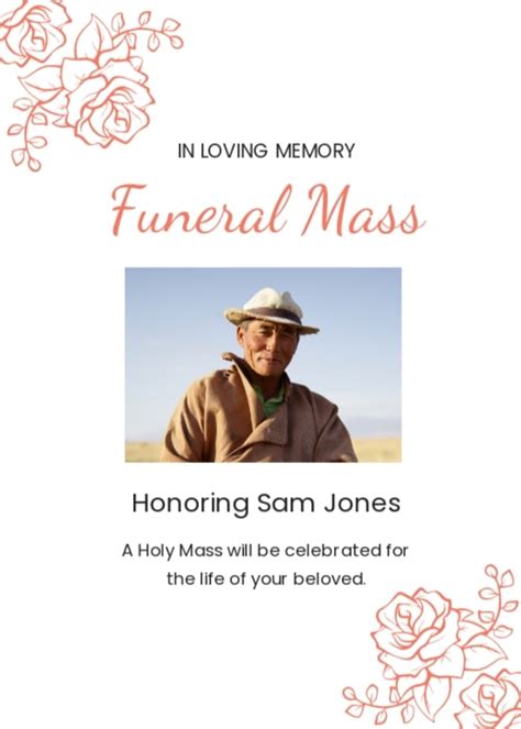 FREE Funeral Mass Card Templates & Examples - Edit Online & Download | Template.net