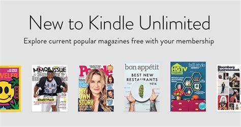 Read popular magazines free with your Kindle Unlimited subscription