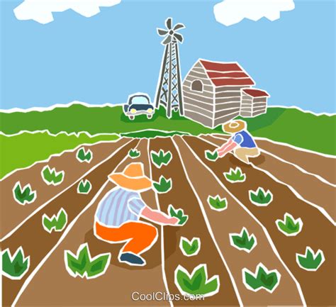 Farmers planting crops Royalty Free Vector Clip Art illustration ...