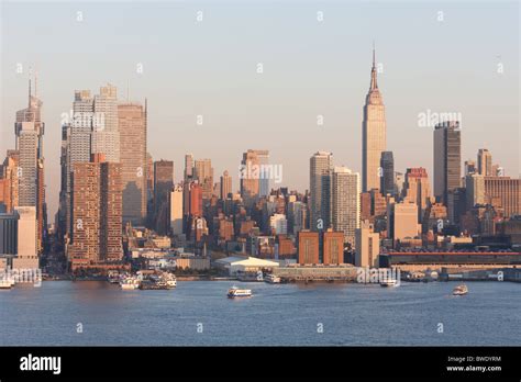 The Manhattan skyline views over the Hudson River in New York City Stock Photo - Alamy