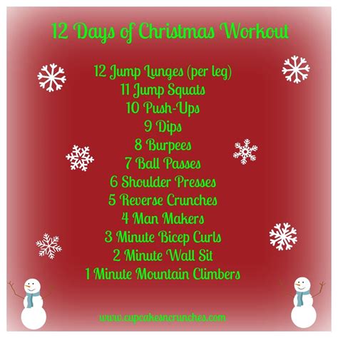 12 Days of Christmas Workout | Healthy Life = Happy Life | Pinterest | Workout, Exercises and ...