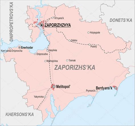 Map of Zaporizhia Oblast Stock Vector Image by ©rorius #43740573