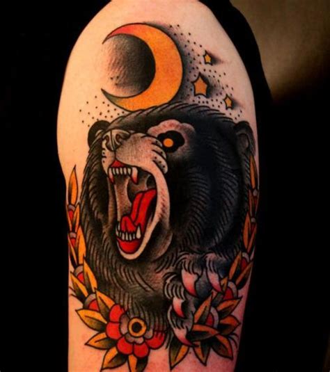 17 best Bear Tattoo Old School images on Pinterest | Bear tattoos ...