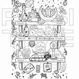 Magic Pantry Printable Coloring Page Boho Crystals Witchy  sketch template