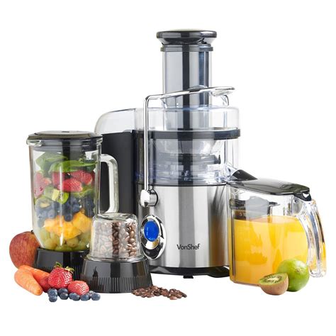 VonShef 3-in-1 Juicer, Blender, & Grinder for 220 Volts