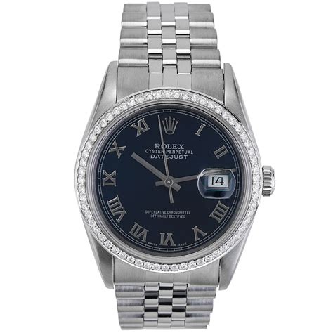 Rolex Datejust 36mm Blue Dial Diamond Bezel Watch | New York Jewelers ...