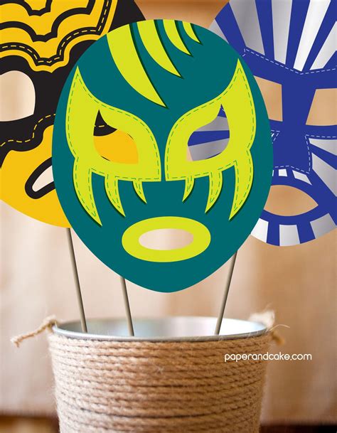 Lucha Libre Printable Photo Booth Props - Paper and Cake Paper and Cake Lucha Libre Party ...