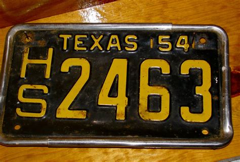 1954 Texas License Plate Old Vintage Collectible