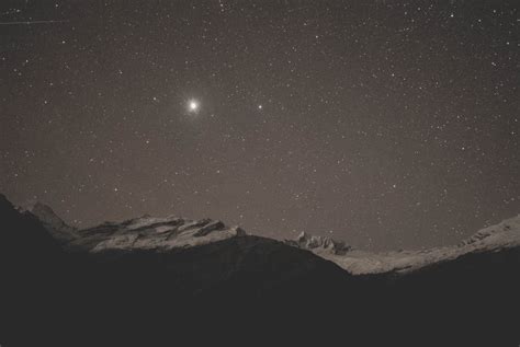 mountains, Snow, Stars, Night sky, Landscape Wallpapers HD / Desktop and Mobile Backgrounds