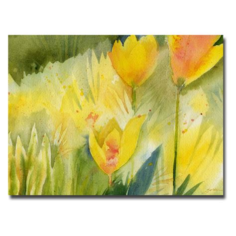 Path of Yellow Flowers Canvas Art by Sheila Golden | Flower painting canvas, Golden painting ...