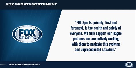 FOX Sports Statement - Fox Sports Press Pass