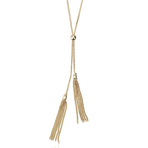 Long Tassel Lariat Necklace in 14k Yellow Gold (30") | Blue Nile