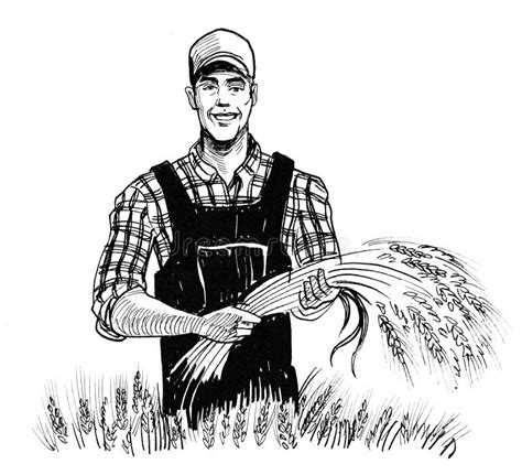 Smiling farmer stock illustration. Illustration of smile - 276267920