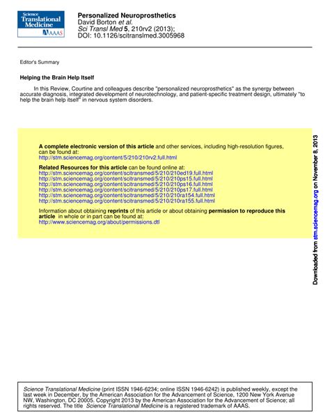 (PDF) Personalized Neuroprosthetics