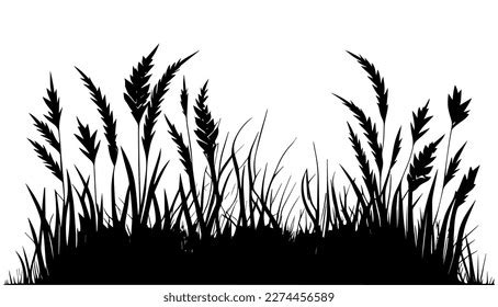 Grass Vector Black Line Illustration Isolated Stock Vector (Royalty Free) 2274456589 | Shutterstock