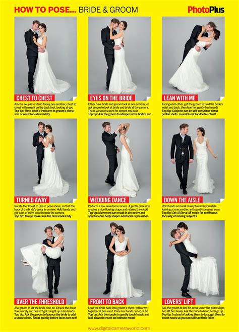 Free wedding poses cheat sheet: 9 classic pictures of the bride and groom | Wedding photos poses ...