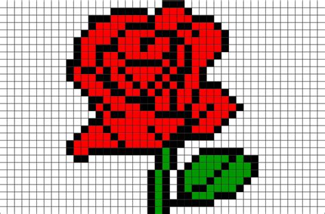 Rose Pixel Art | Punto de cruz, Perler beads ideas, Dibujos de puntos