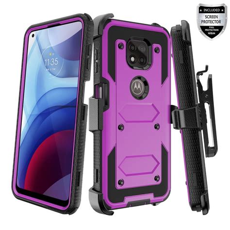 Case for Motorola Moto G Power 2021 Belt Clip Holster Kickstand Shock Proof Phone Case [Built in ...