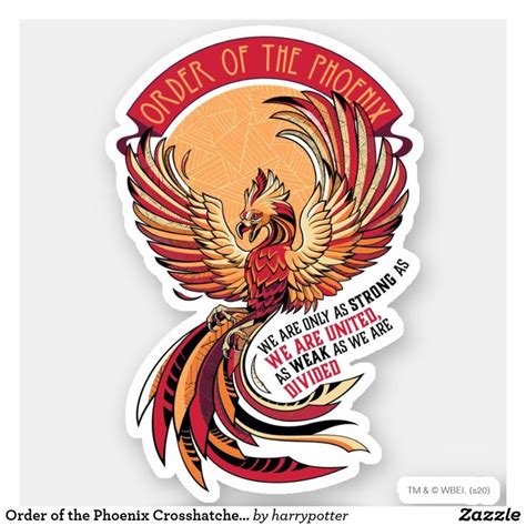 Order of the Phoenix Crosshatched Emblem Sticker | Zazzle | Harry ...