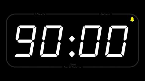 90 MINUTE - TIMER & ALARM - 1080p - COUNTDOWN - YouTube