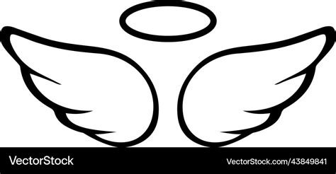 Angel wings with halo heaven symbol flight Vector Image