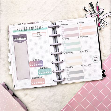 Happy Planner Dashboard Layout Printable - Printable Word Searches