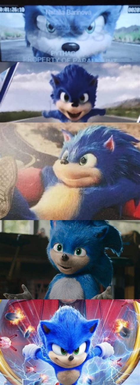 I made a sonic movie design evolution. (I've noticed the first trailer looks a bit off, do you ...