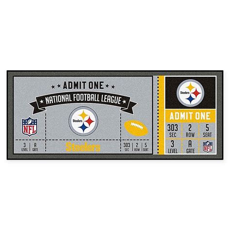 NFL Pittsburgh Steelers Game Ticket Carpeted Runner Mat in 2020 | Steelers tickets, Pittsburgh ...