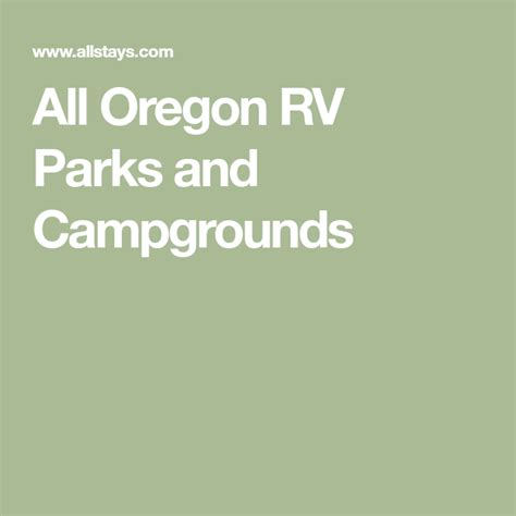 All Oregon RV Parks and Campgrounds | Rv parks and campgrounds, Rv parks, Campground