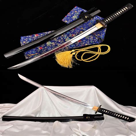 Japanese handmade Wakizashi katana Full Tang 1065 steel Alloy fittings samurai sword collection ...