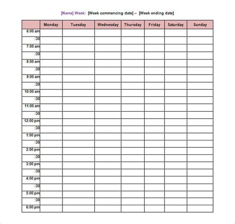 School Schedule Template - 19+ Word, Excel, PDF Format Download | Free ...