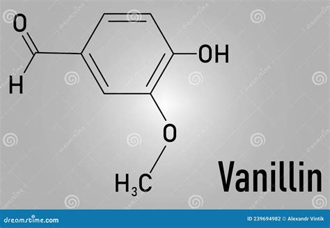 Vanillin Vanilla Extract Molecule. Skeletal Formula. Chemical Structure Vector Illustration ...