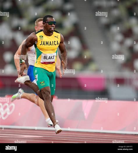 Yohan Blake running the 100 meters at the 2020 Tokyo Olympics Stock ...