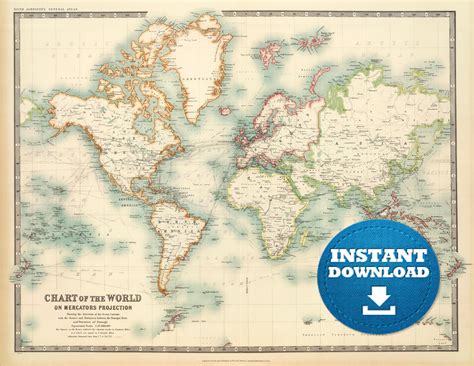Large Printable World Maps Old