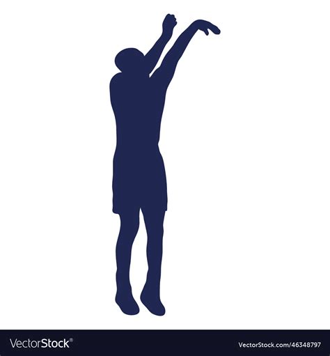 Basketball jump shot silhouette Royalty Free Vector Image