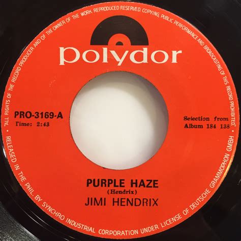 Jimi Hendrix – Purple Haze (1968, Vinyl) - Discogs