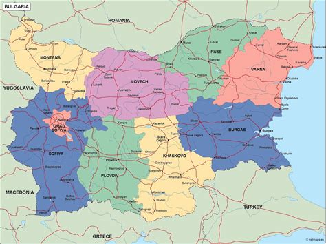 bulgaria political map. Illustrator Vector Eps maps. Eps Illustrator Map | Vector World Maps