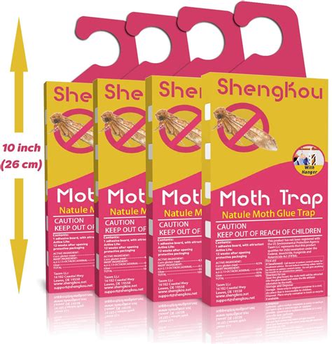 Moth Traps for Clothes Moth, 4-Pack Refillable, Safe and Odor-Free Attractant Case-Making ...