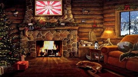 🔥 Download Christmas Cottage With Yule Log Fireplace And Snow Scene by @gpierce | Log Cabin ...