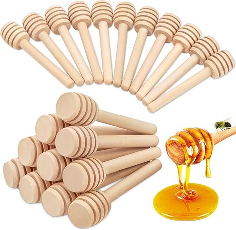 Honey Dipper Sticks - 20Pcs Premium Wooden Honeycomb Stick, 3 Inch Mini Honey Stirrer Stick ...