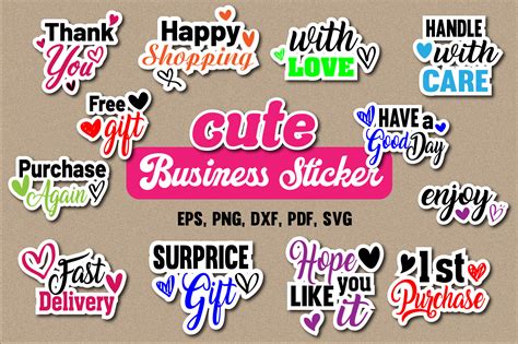 Cute Business Sticker SVG Craft Bundle Graphic by naifa's Creation · Creative Fabrica