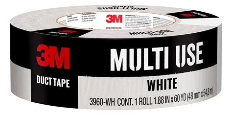 3M Duct Tape, 1.88 in x 60 yd, White, 1 Roll/Pack - Walmart.com - Walmart.com