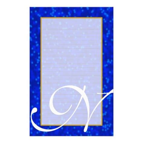 N Monogram "Blue Bubbles" Fine Lined Stationery | Zazzle | Bubbles ...