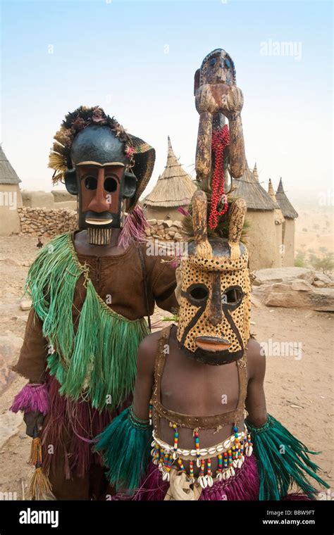 Africa West Africa Mali Dogon Country Bandiagara escarpment Masked ...