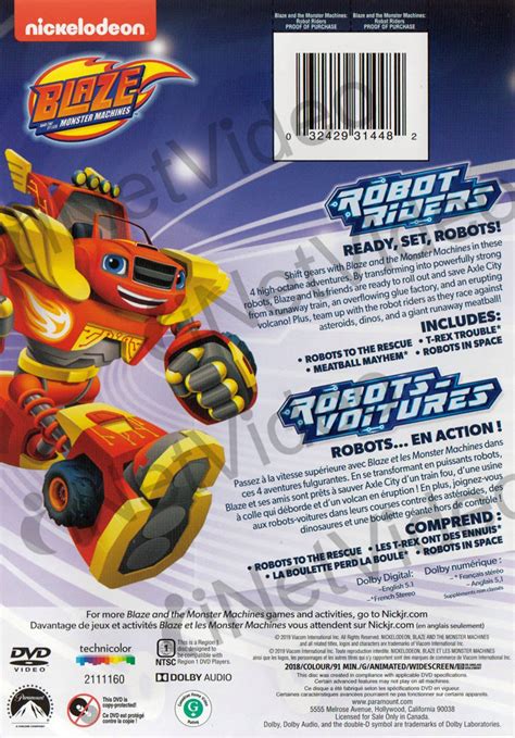 Blaze and the Monster Machines - Robot Riders (Bilingual) on DVD Movie